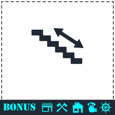 Yürüyen merdiven simgesi düz