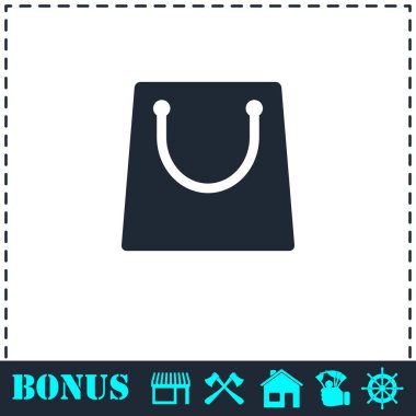 Alışveriş çantası simgesini düz