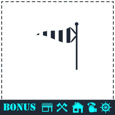 Rüzgar çorap simgesi düz