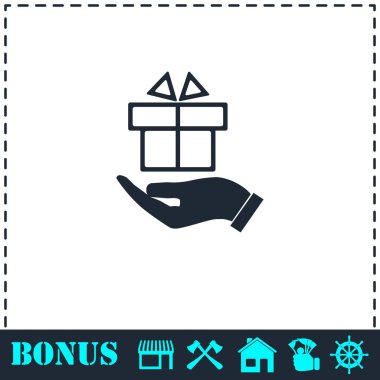 Hediye mevcut simgesi düz