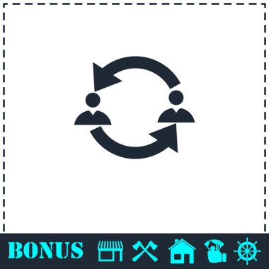 İki adam simgesi arasında düz değişimi