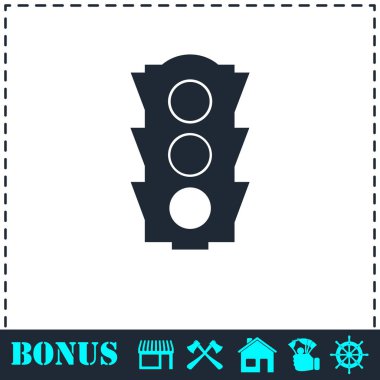 Trafik ışığı simgesi düz