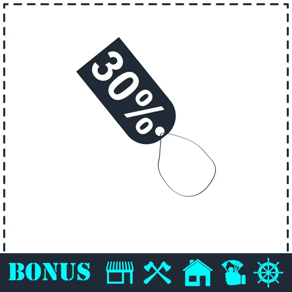 30 percent discount icon flat — Stock Vector