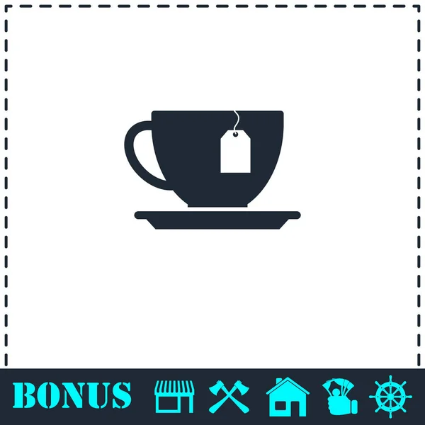 Tea icon flat — Stock Vector