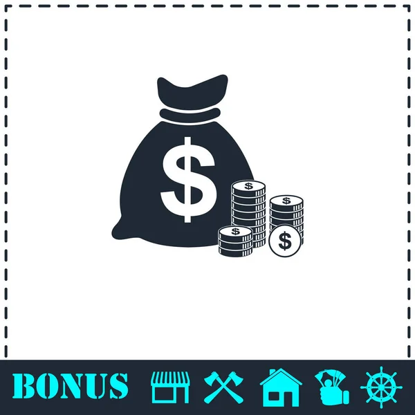 Geld pictogram platte — Stockvector