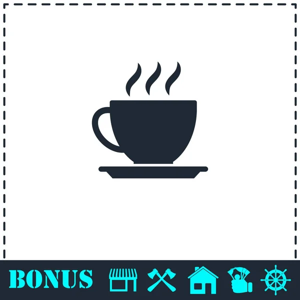 Cofee cup icon flat — Stock Vector