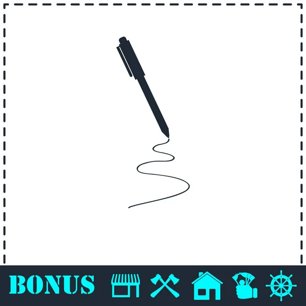 Pen pictogram plat — Stockvector