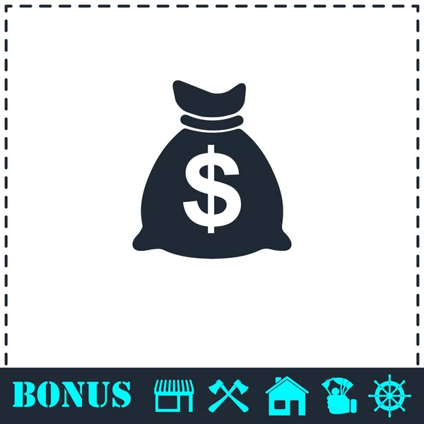 Geld pictogram platte — Stockvector