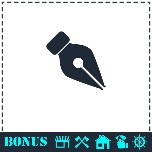 Vulpen pictogram plat — Stockvector