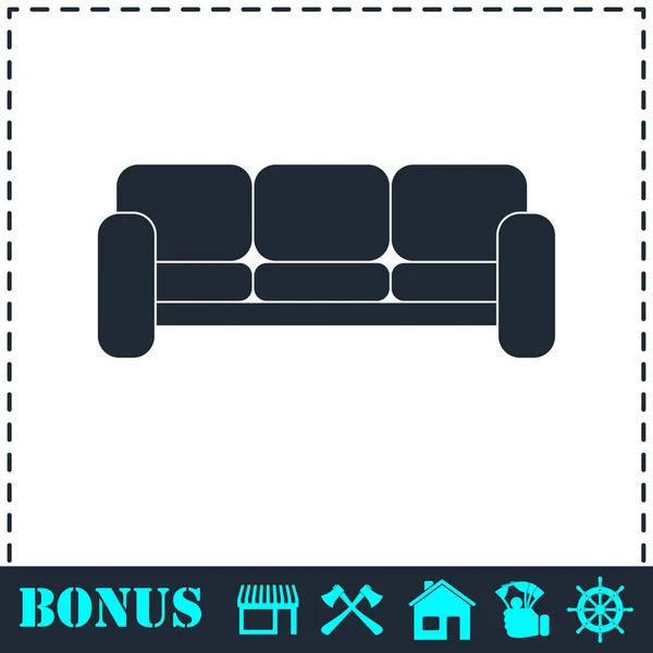 Ícone do sofá plana — Vetor de Stock