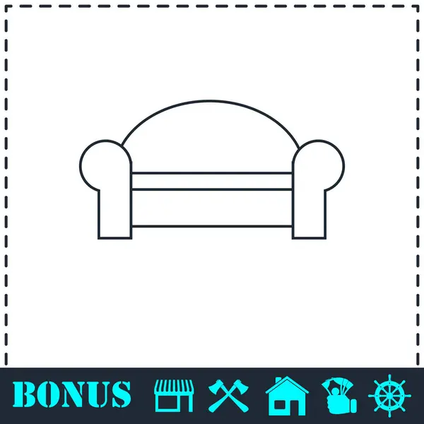 Canapé icône plat — Image vectorielle