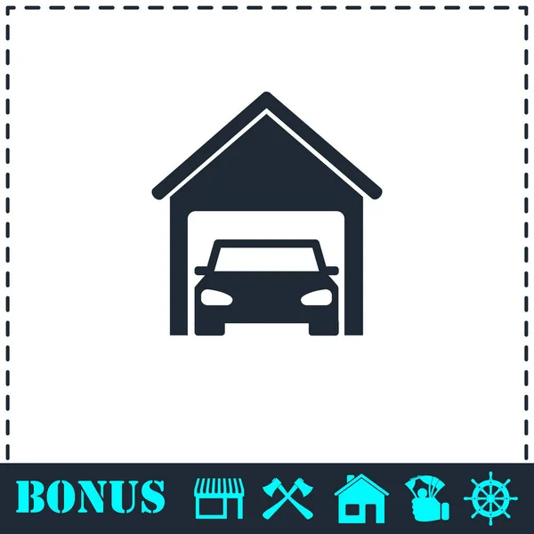 Icône de voiture de garage plat — Image vectorielle