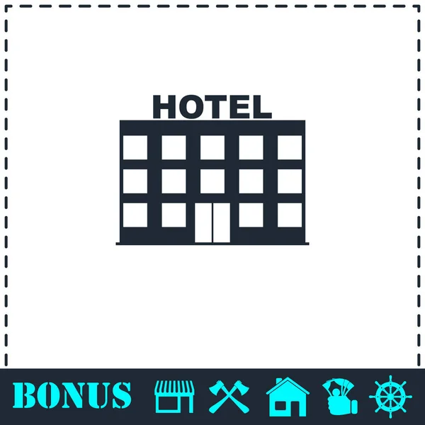 Icono del hotel plano — Vector de stock