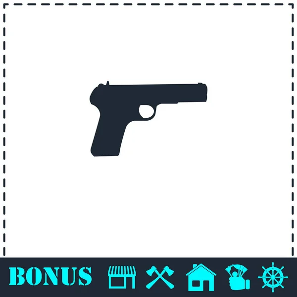 Gun icon flat — Stock Vector