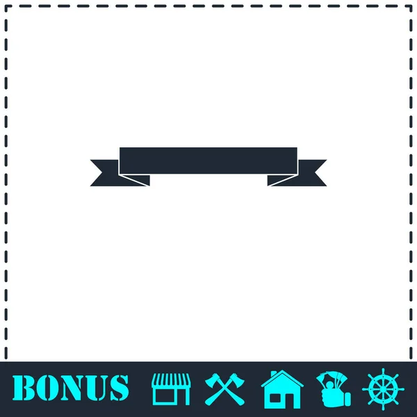 Ribbon icon flat — Stock Vector