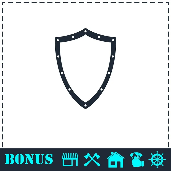 Shield icon flat — Stock Vector