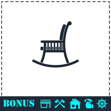 Sallanan sandalye simge düz