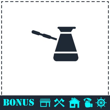 Türk kahvesi simgesi düz