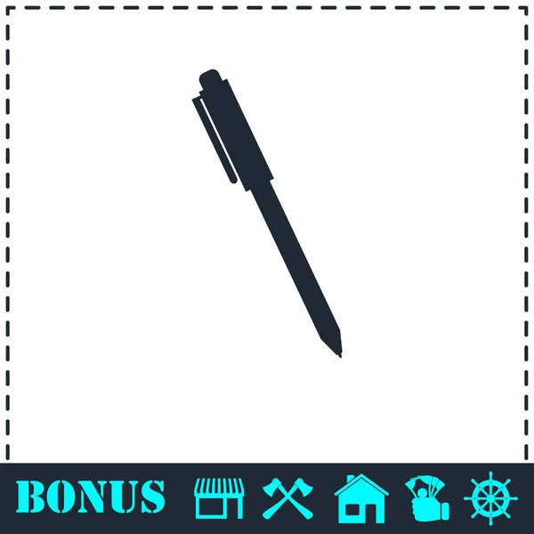Icona penna piatta — Vettoriale Stock