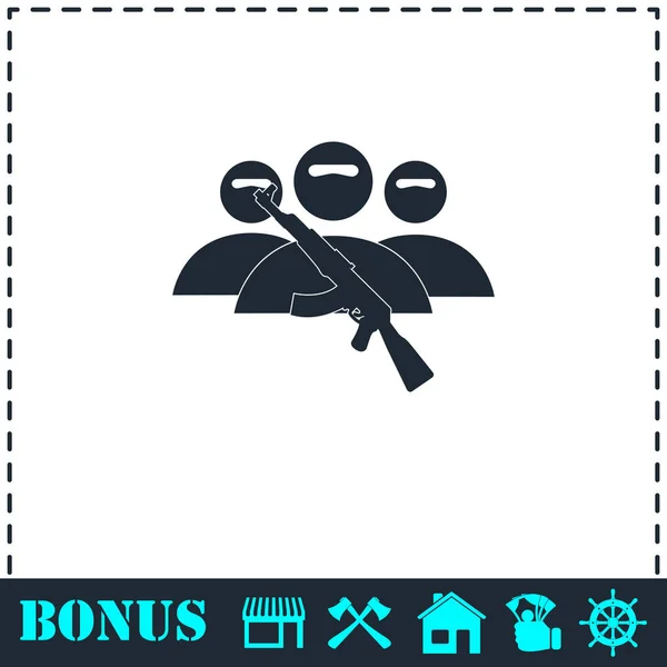 Terrorist balaclava mask icon flat — Stock Vector
