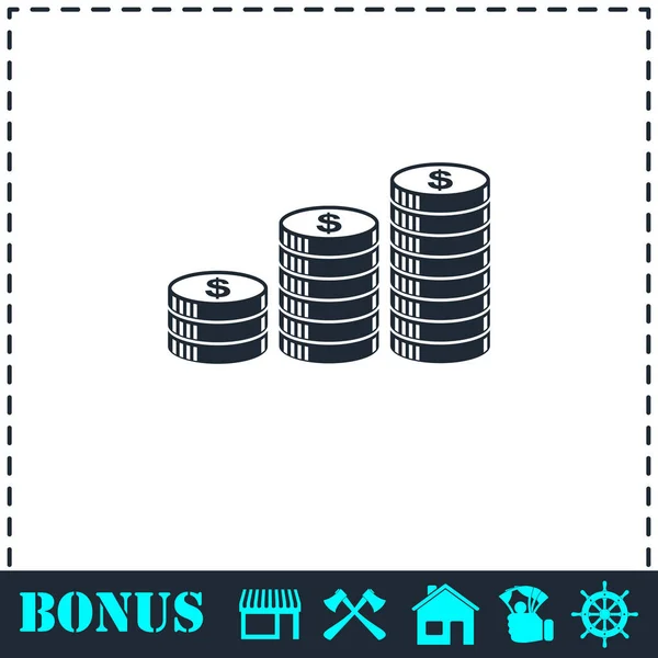 Coins icon flat — Stock Vector