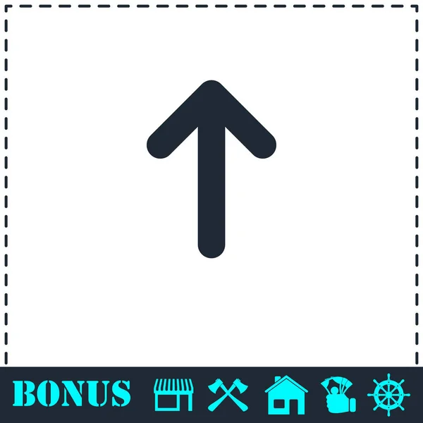 Pijl omhoog pictogram plat — Stockvector