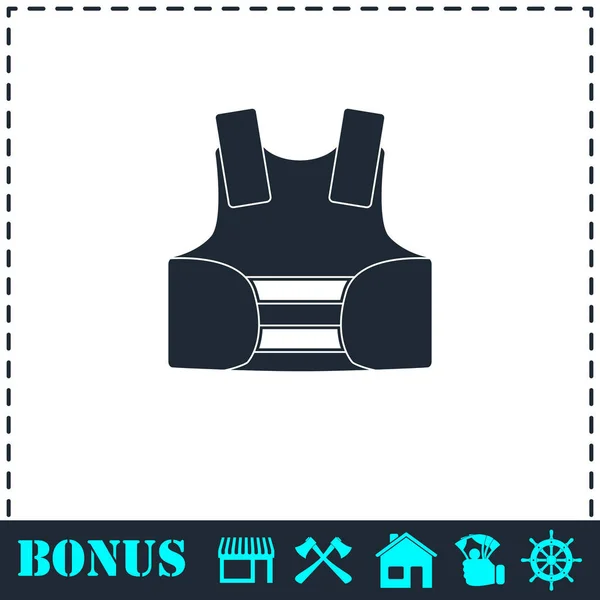 Life vest icon flat — Stock Vector