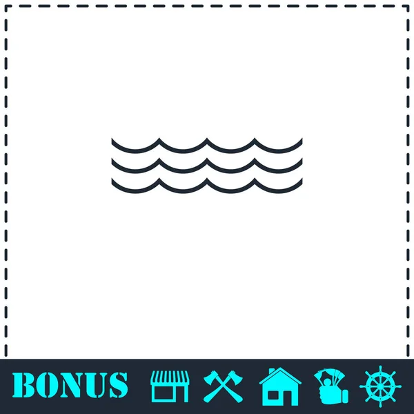 Ocean or sea icon flat — Stock Vector