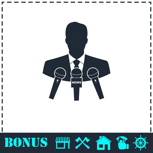 Interview pictogram plat — Stockvector