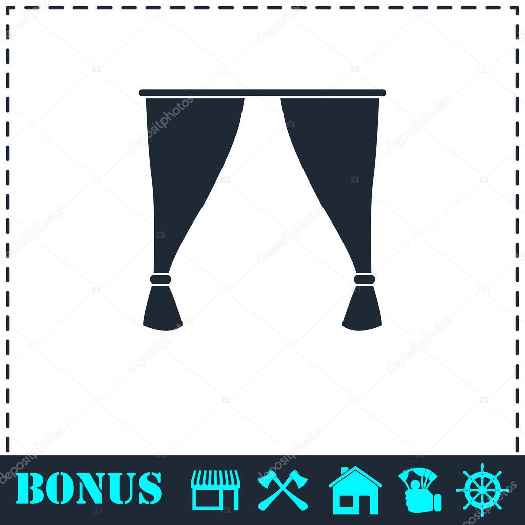 Curtain icon flat