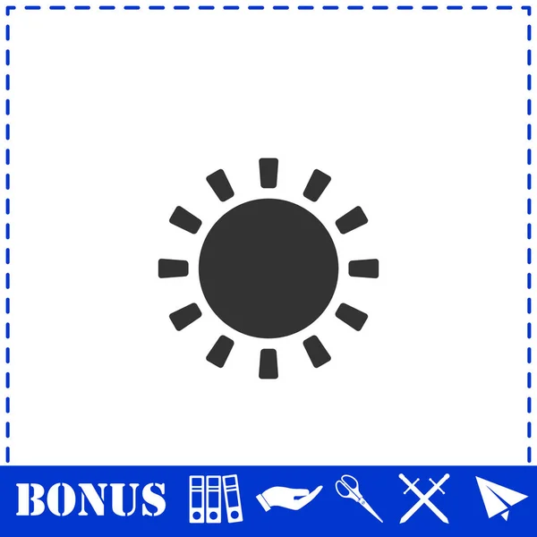 Zon pictogram plat — Stockvector