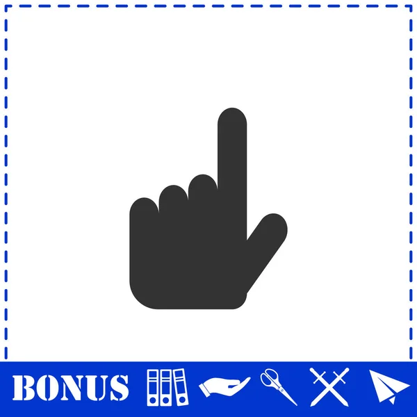 Icono del cursor de mano plano — Vector de stock