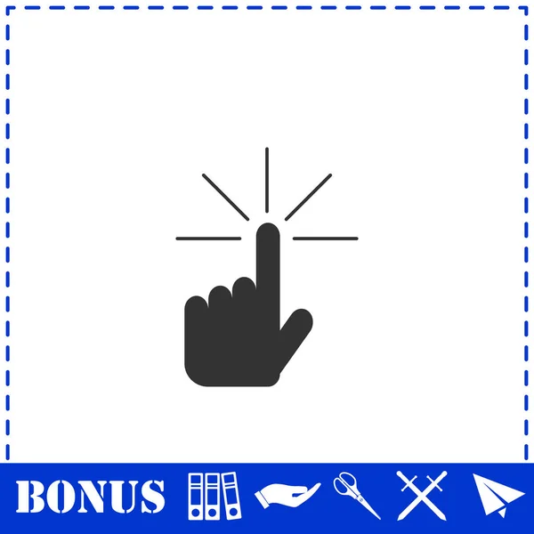 Hand en klik op pictogram plat — Stockvector