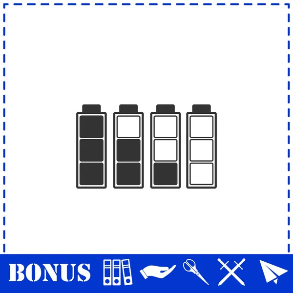 Icône batterie plat — Image vectorielle