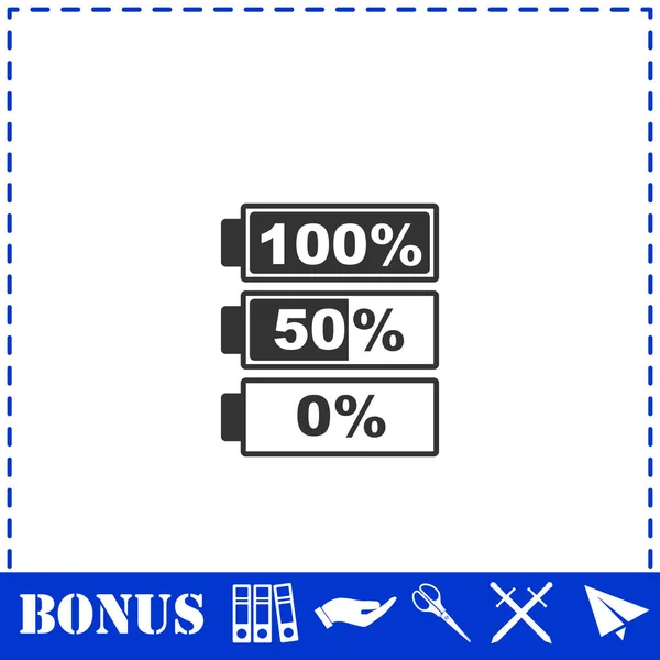 Icône batterie plat — Image vectorielle