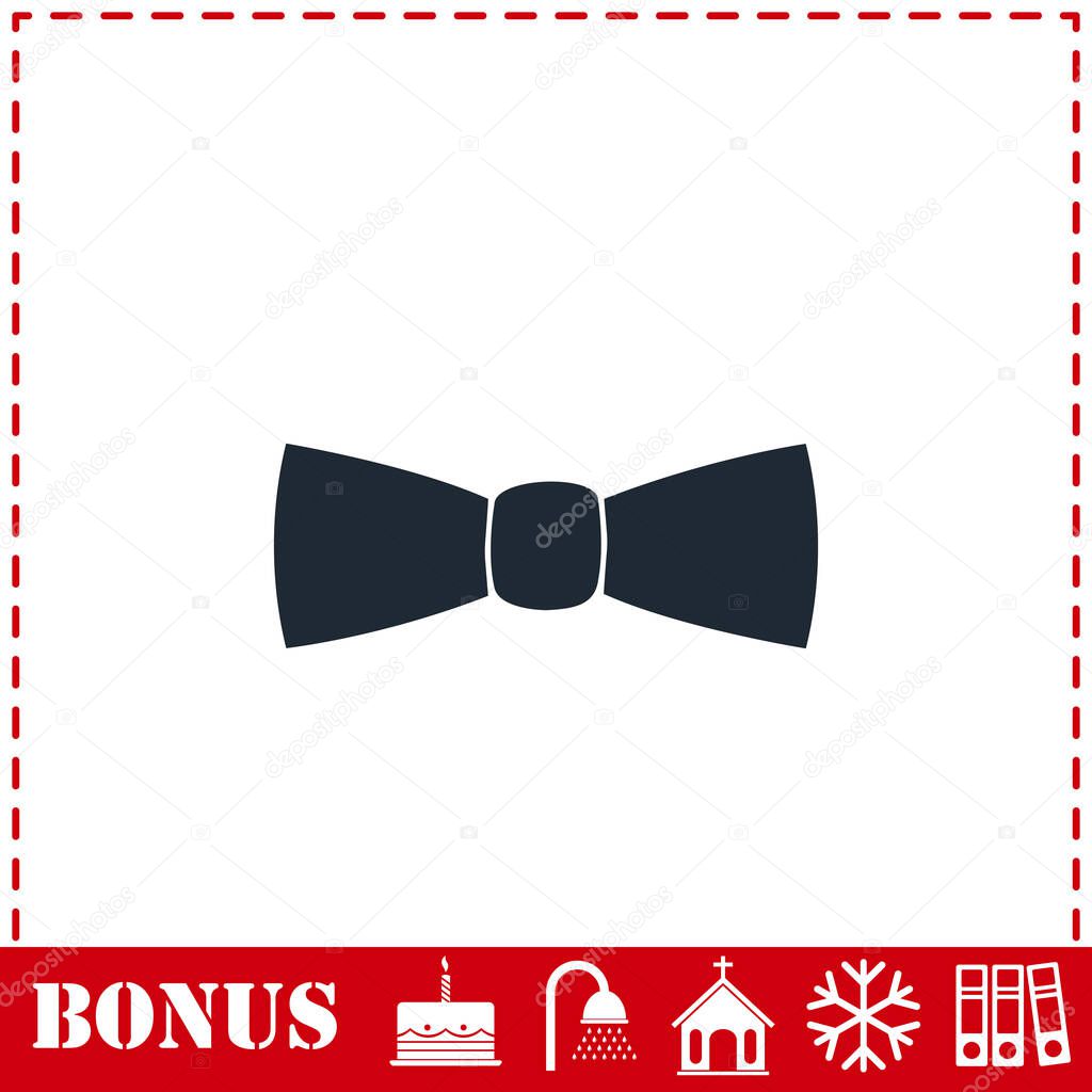 Bow tie icon flat. Simple vector symbol and bonus icon