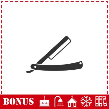 Razor simgesi düz. Basit vektör sembolü ve bonus simgesi