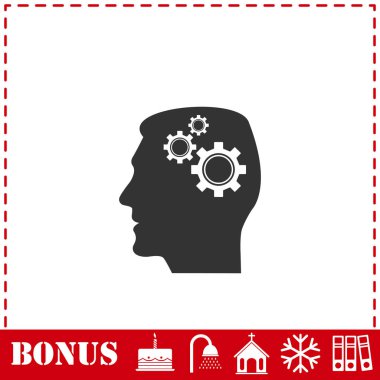 Vites başı simgesi düz. Basit vektör sembolü ve bonus simgesi