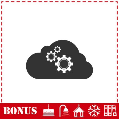 Bulut depolama tercihleri simgesi düz. Basit vektör sembolü ve bonus simgesi