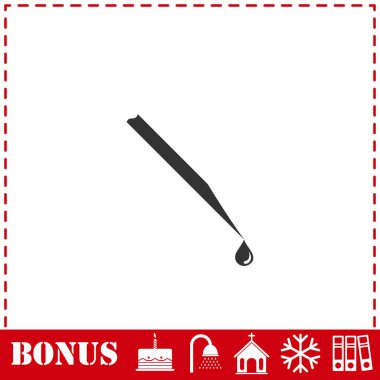 Hipodermik ikon düz. Basit vektör sembolü ve bonus simgesi