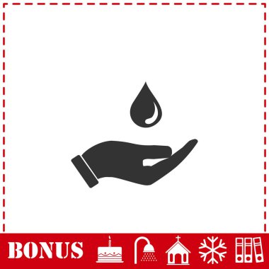 Simgeyi düz bırak. Basit vektör sembolü ve bonus simgesi