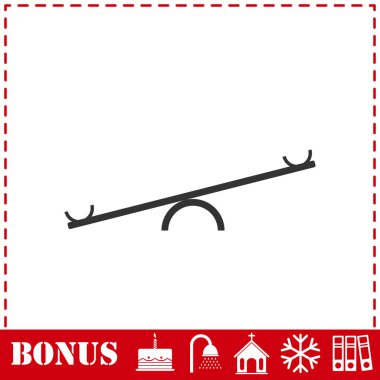 Simgeyi düz salla. Basit vektör sembolü ve bonus simgesi