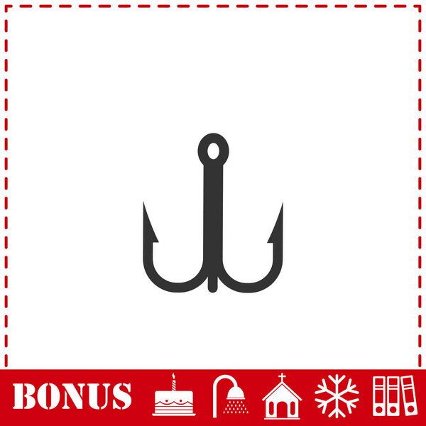 Fishhook icon icon flat. Simple vector symbol and bonus icon