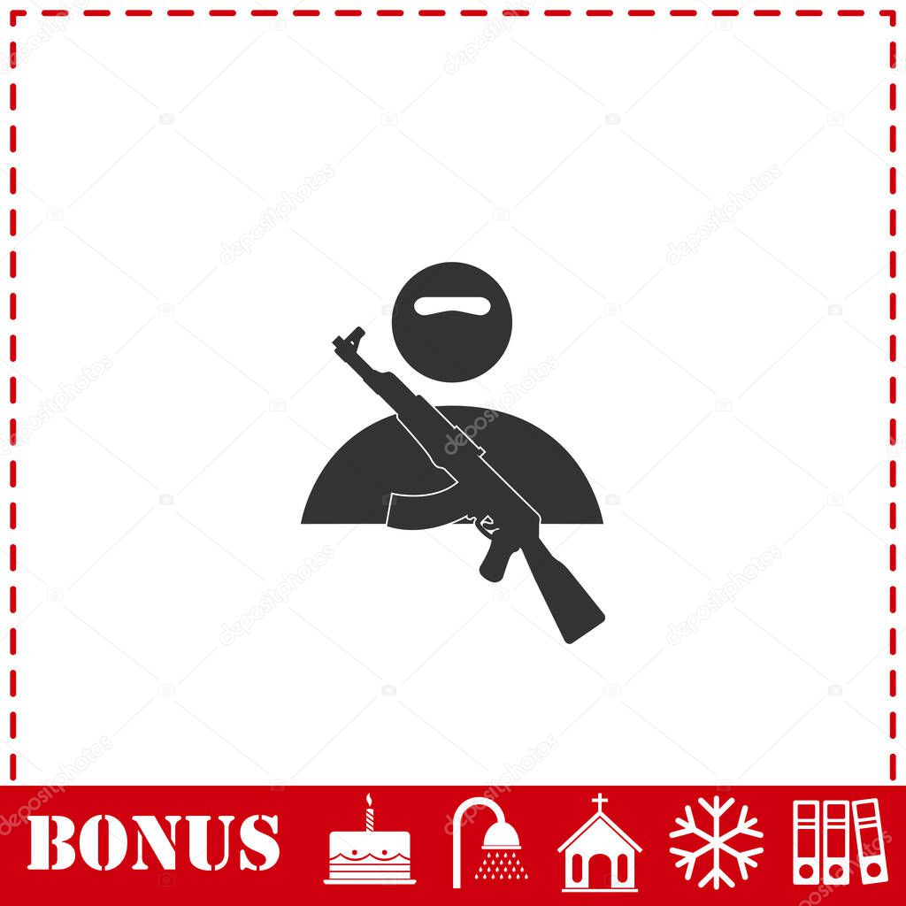Raider icon flat. Simple vector symbol and bonus icon