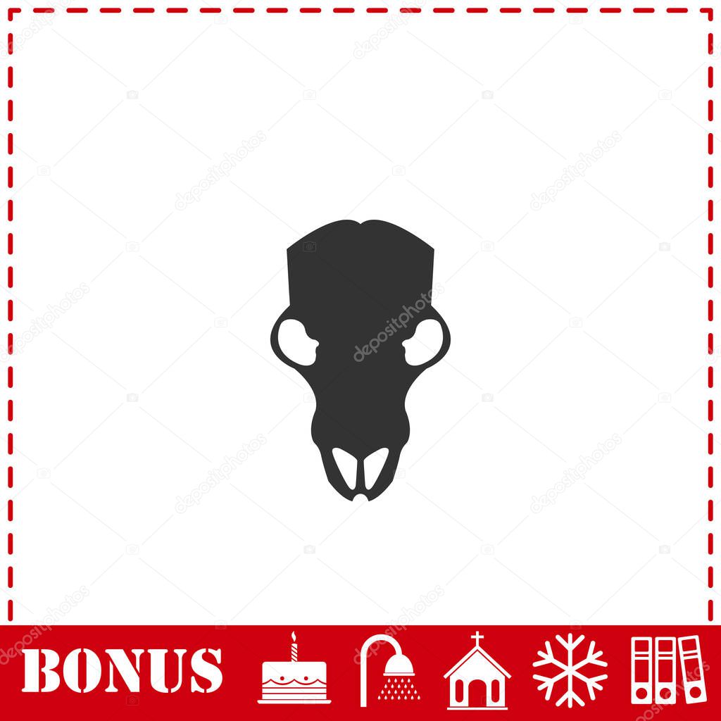 Cow skull icon flat. Simple vector symbol and bonus icon