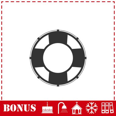 Lifebuoys simgesi düz. Basit vektör sembolü ve bonus simgesi
