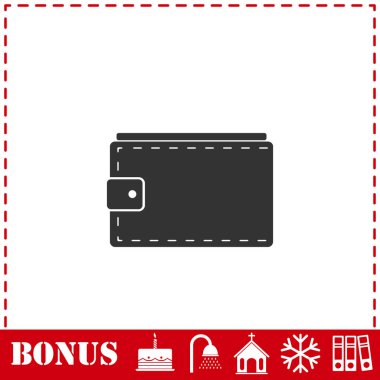 Çanta resmi düz. Basit vektör sembolü ve bonus simgesi