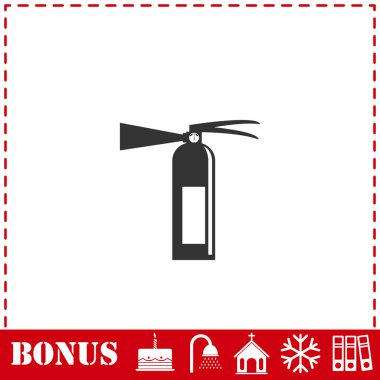 Yangın söndürme ikonu düz. Basit vektör sembolü ve bonus simgesi