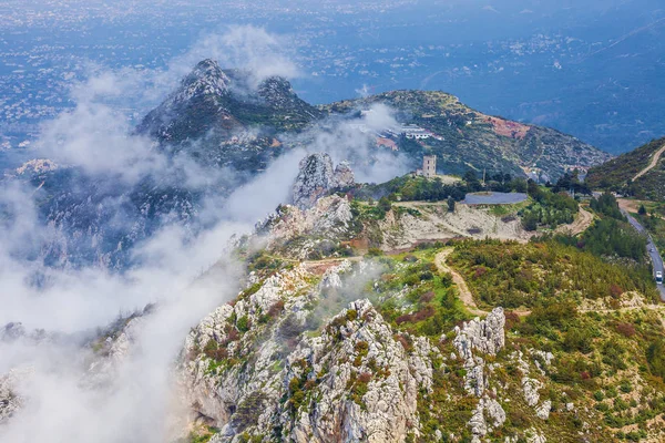 Vista Incrível Paisagem Perto Saint Hilarion Castle Girne Norte Chipre — Fotografia de Stock