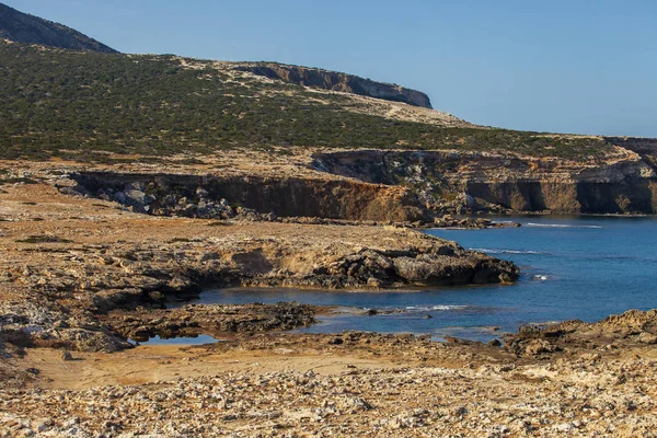 Akamas Yarımadası Milli Parkı Kıbrıs Akdeniz Kıyı Şeridi Sakin Görünümü — Stok fotoğraf